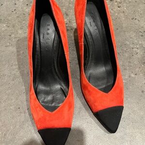 Sandro Orange and Black Heels